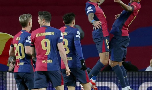 Barcelona thắng dễ Benfica trên sân nhà Camp Nou. Ảnh: AFP