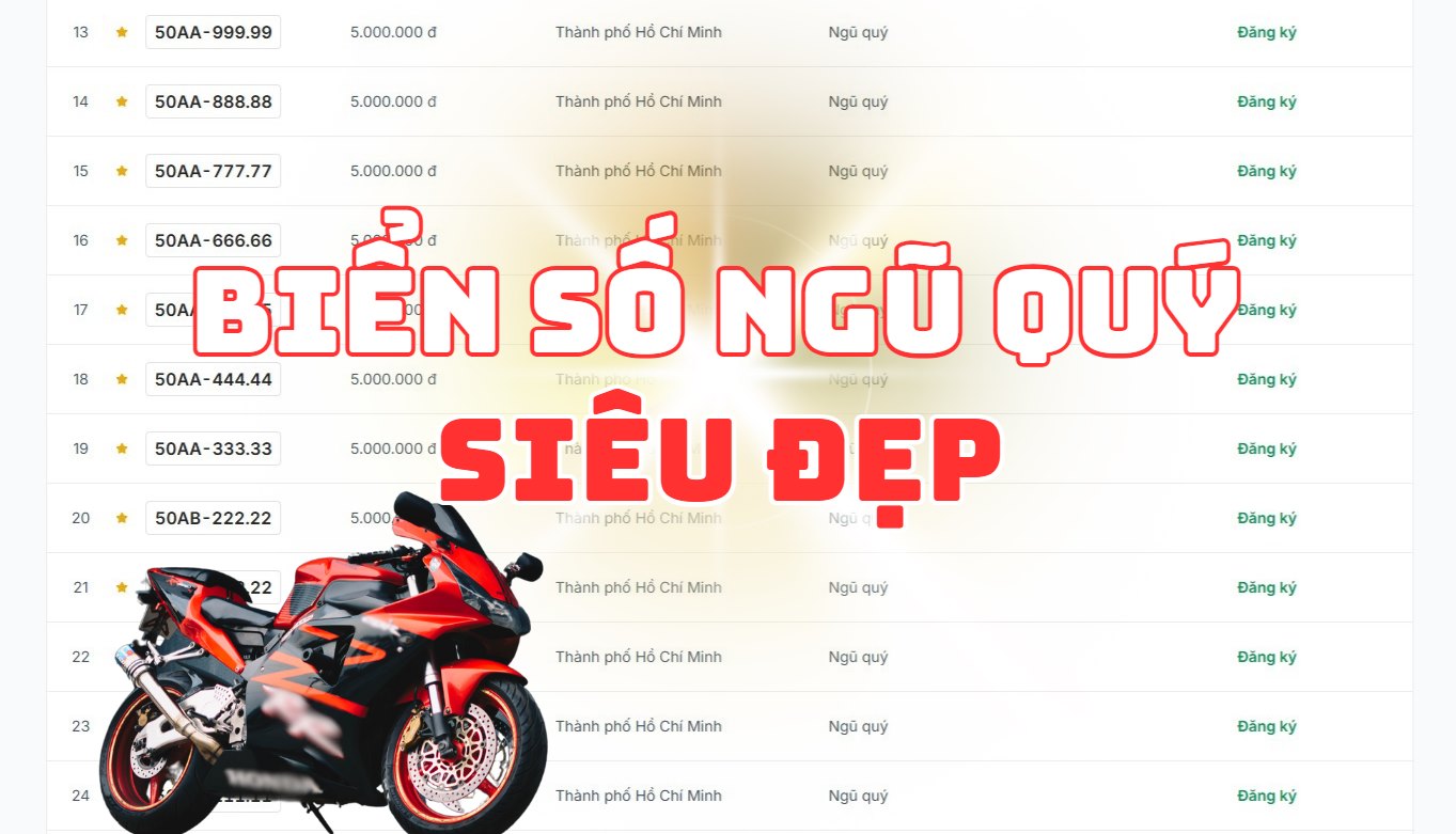 Revealing beautiful motorcycle license plates in Ho Chi Minh City that will be auctioned