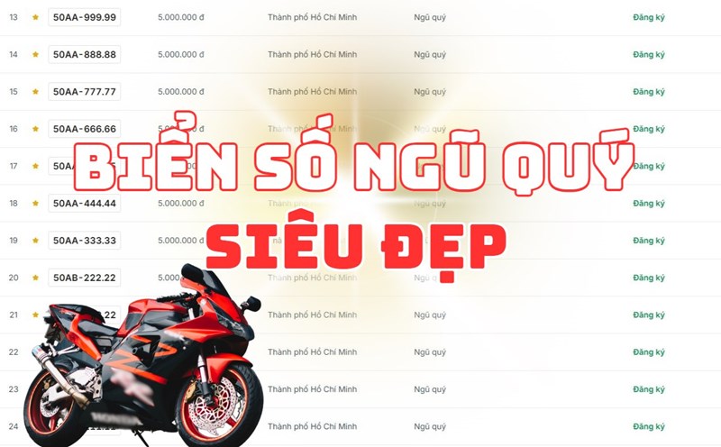 Revealing beautiful motorcycle license plates in Ho Chi Minh City that will be auctioned