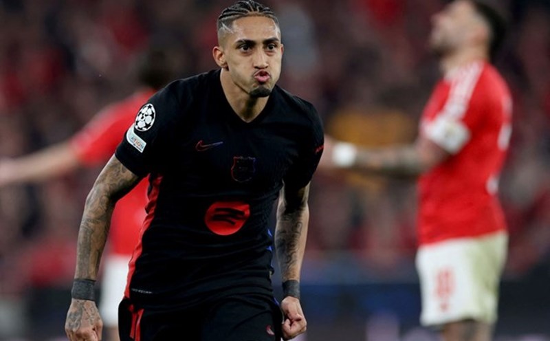 Raphinha continues to be a shining player for Barcelona. Photo: AFP