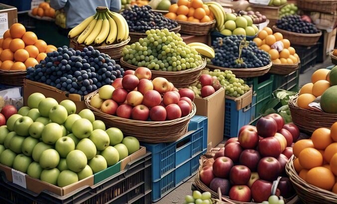 Một số loại trái cây giàu canxi. Ảnh: AI