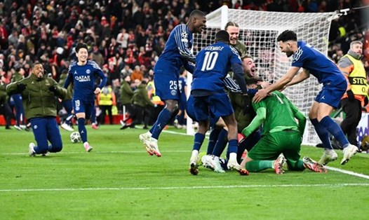 PSG ngược dòng thành công trước Liverpool tại Champions League.  Ảnh: AFP