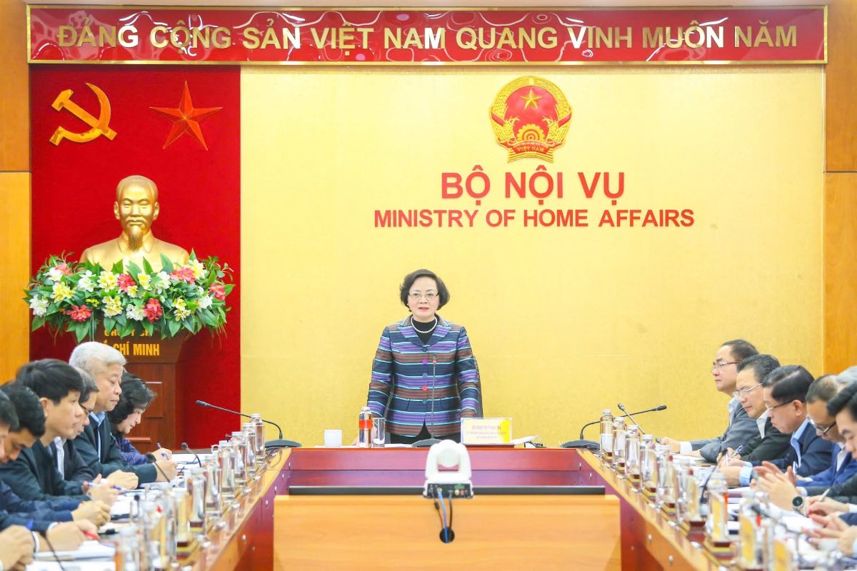 According to Minister Pham Thi Thanh Tra, the Ministry of Home Affairs is finalizing the submission and project to reorganize administrative units at all levels. Photo: Ministry of Home Affairs