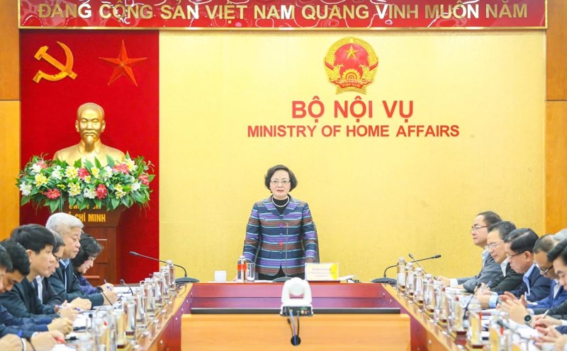 According to Minister Pham Thi Thanh Tra, the Ministry of Home Affairs is finalizing the submission and project to reorganize administrative units at all levels. Photo: Ministry of Home Affairs