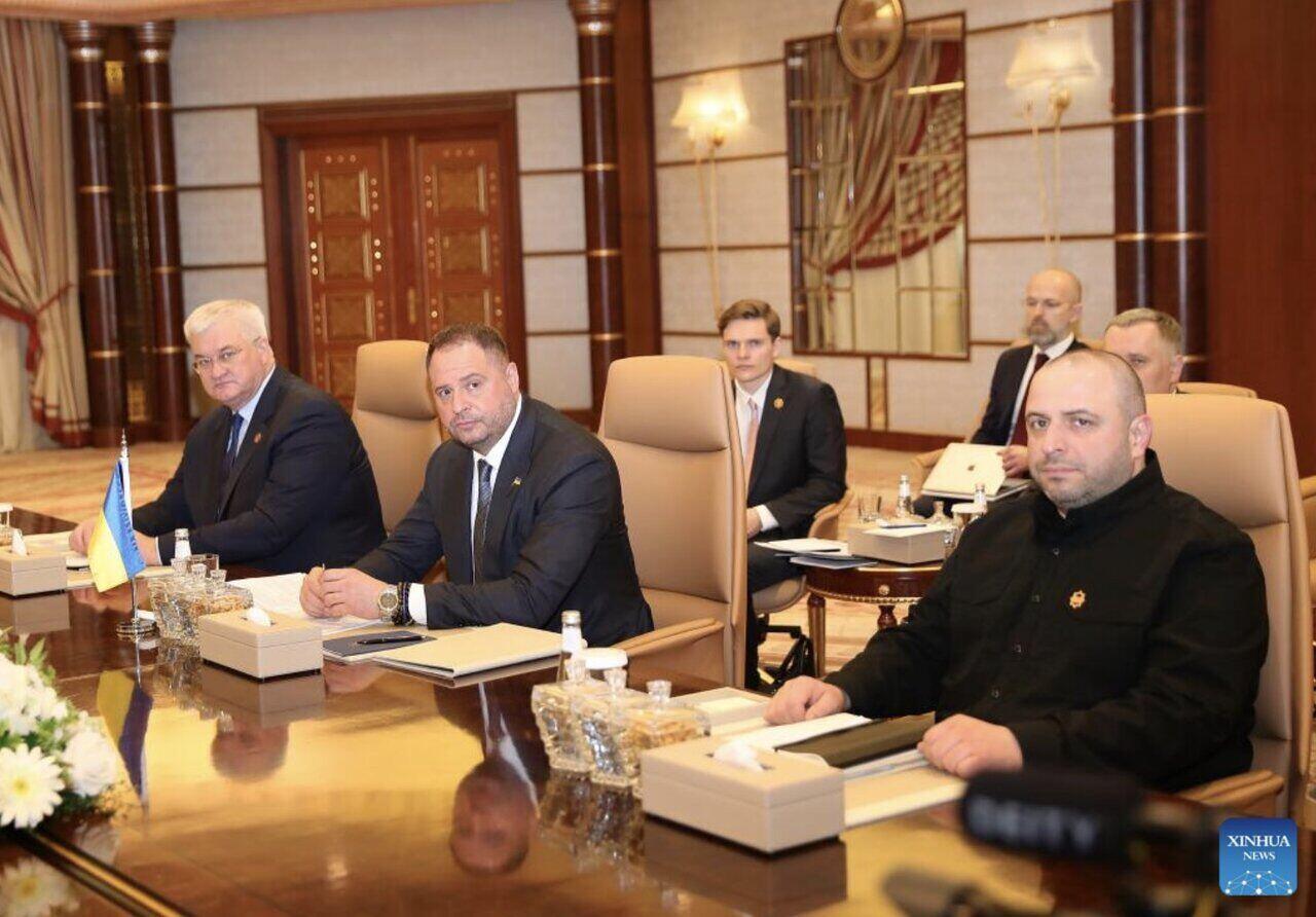 Ukrainian delegation during talks with the US in Saudi Arabia on March 11. Photo: Xinhua
