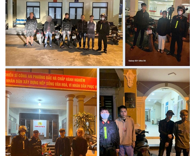 Các trường hợp vi phạm trật tự an toàn giao thông đêm 11.3 tại Hải Phòng. Ảnh: Công an Hải Phòng