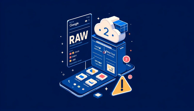 Google Photos may soon limit RAW photo Backup. Illustrative photo created by AI