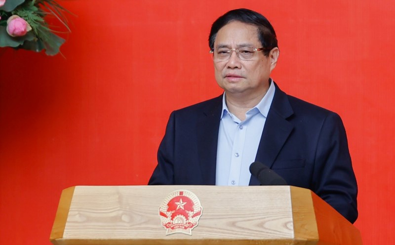 Politburo member and Prime Minister Pham Minh Chinh emphasized the application of digital technology and AI in the leadership, management and administration of the Party and State. Photo: VGP/Nhat Bac