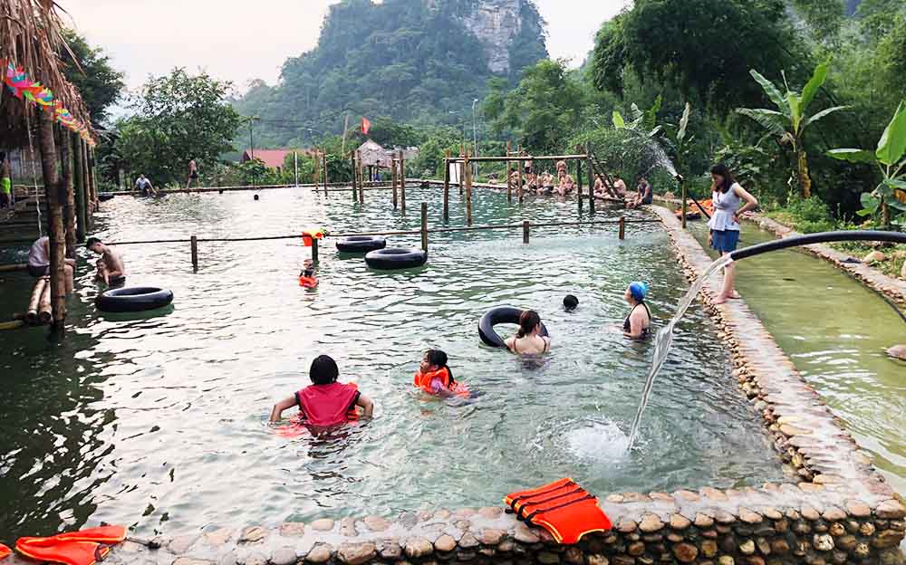 A swimming pool in the mountainous district of Lam Binh, Tuyen Quang. Photo: Duc Thang.