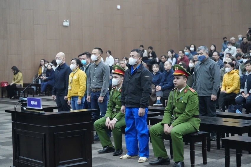 Phiên tòa xét xử 8 bị cáo trong vụ cháy chung cư mini 9 tầng ở phố Khương Hạ, quận Thanh Xuân, Hà Nội. Ảnh: Quang Việt