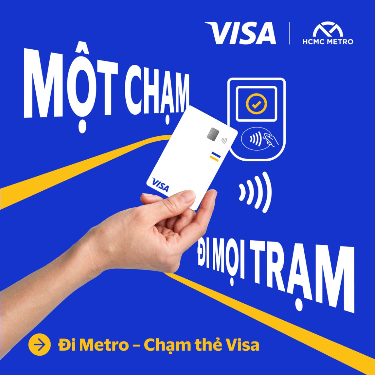 Visa mang trải nghiệm “chạm để đi” - thanh toán liền mạch cho hành khách trên tuyến Metro số 1 TPHCM. Ảnh: Visa