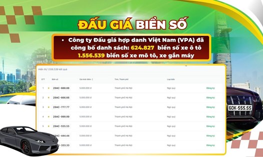 Loạt biển số ngũ quý 9 đã chính thức lên sàn đấu giá