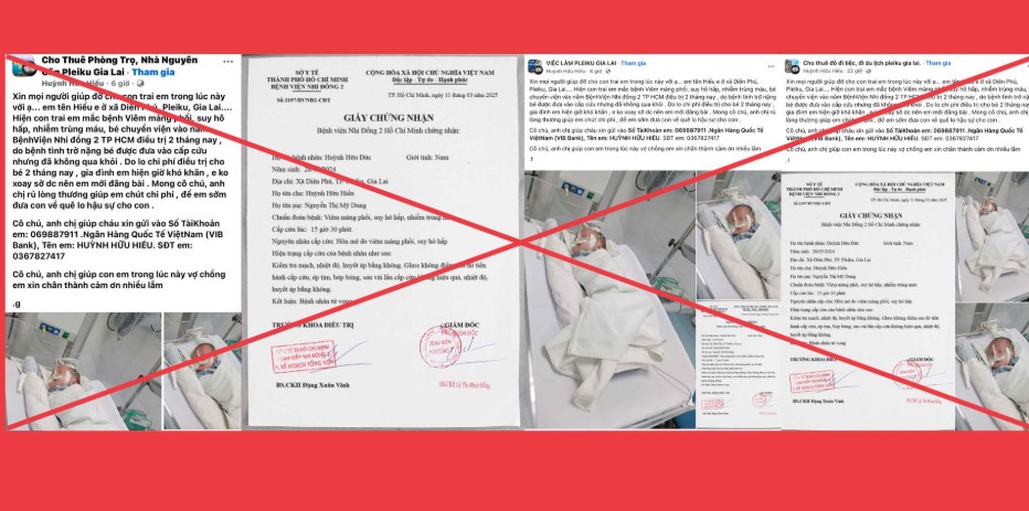 Reenacting the trick of forging hospital documents to call for charity. Photo: BVCC