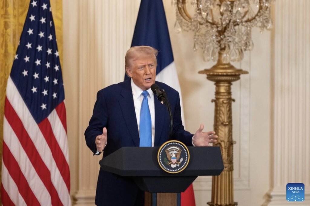 US President Donald Trump threatened to impose a 200% tax on alcohol from the European Union. Photo: Xinhua