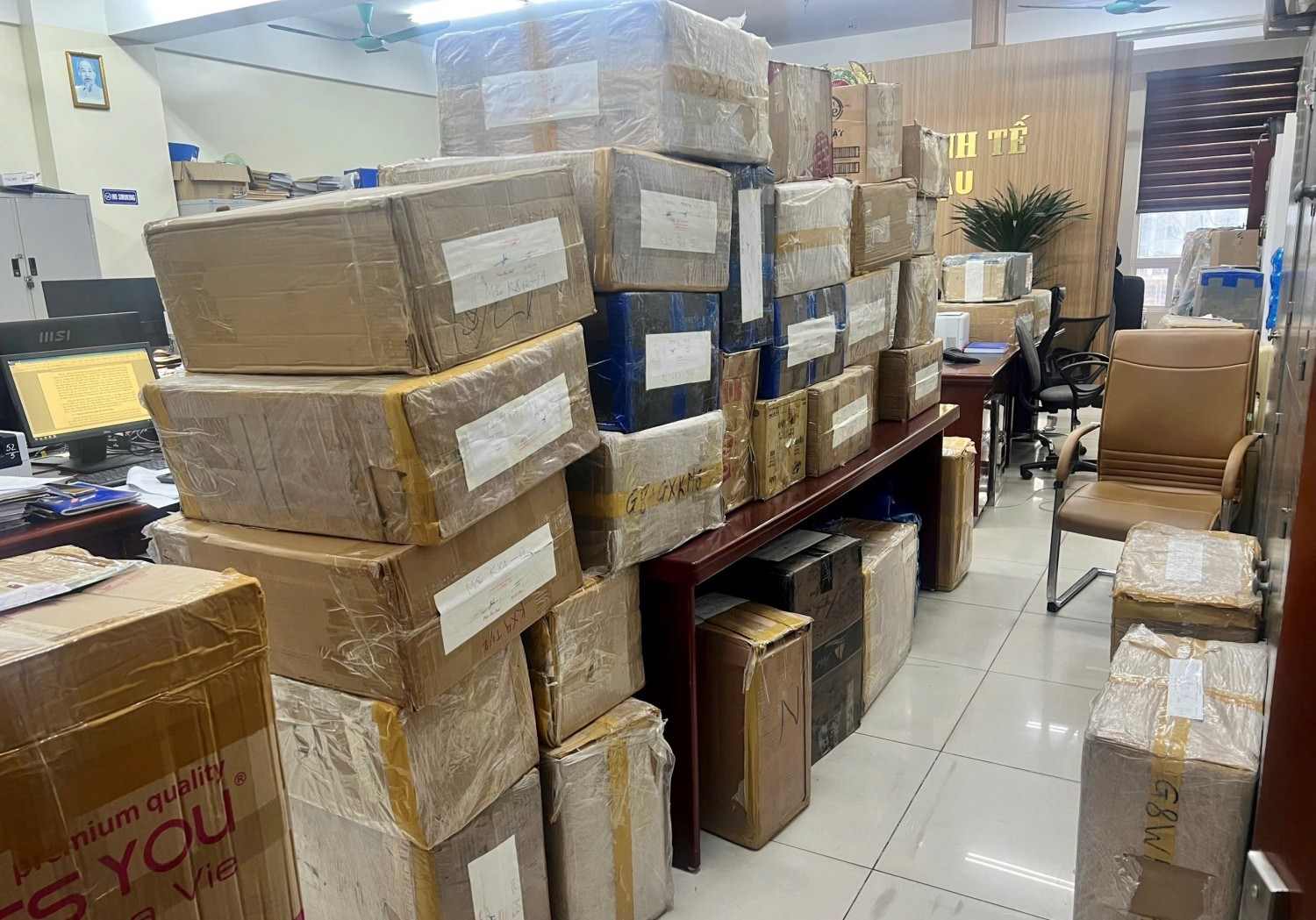 Evidence in a smuggling case in Mong Cai was seized by authorities. Photo: Cong tin Mong Cai