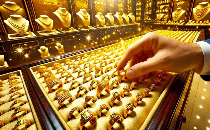 Gold prices hit a historic peak, continuing to affirm their role as a safe haven against economic fluctuations. Photo: Phan Anh