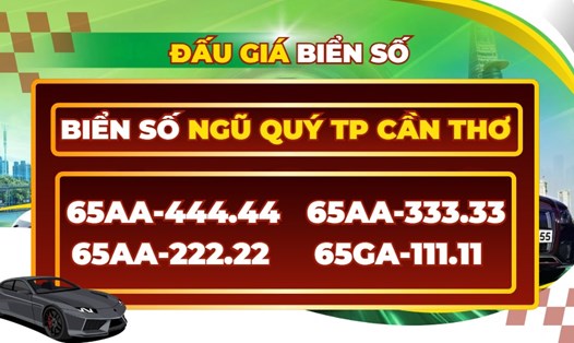 Có tới 4 biển số ngũ quý tại TP Cần Thơ đã lên sàn đấu giá
