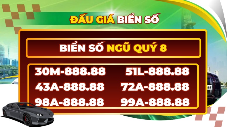 Revealing the super-beautiful 5-digit 8 license plates on the auction floor