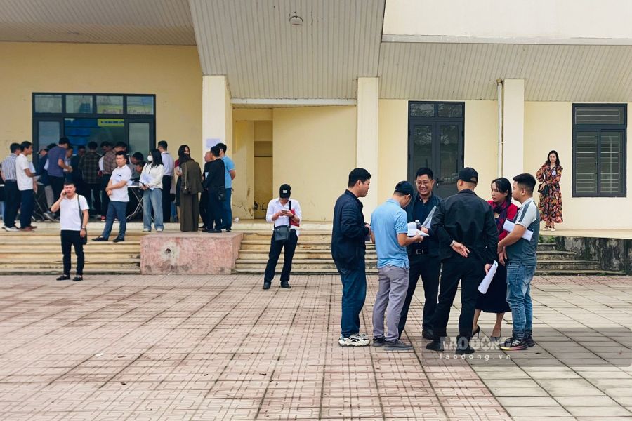 Auction of 89 plots of land in Thanh Oai district (Hanoi). Photo: Cao Thom