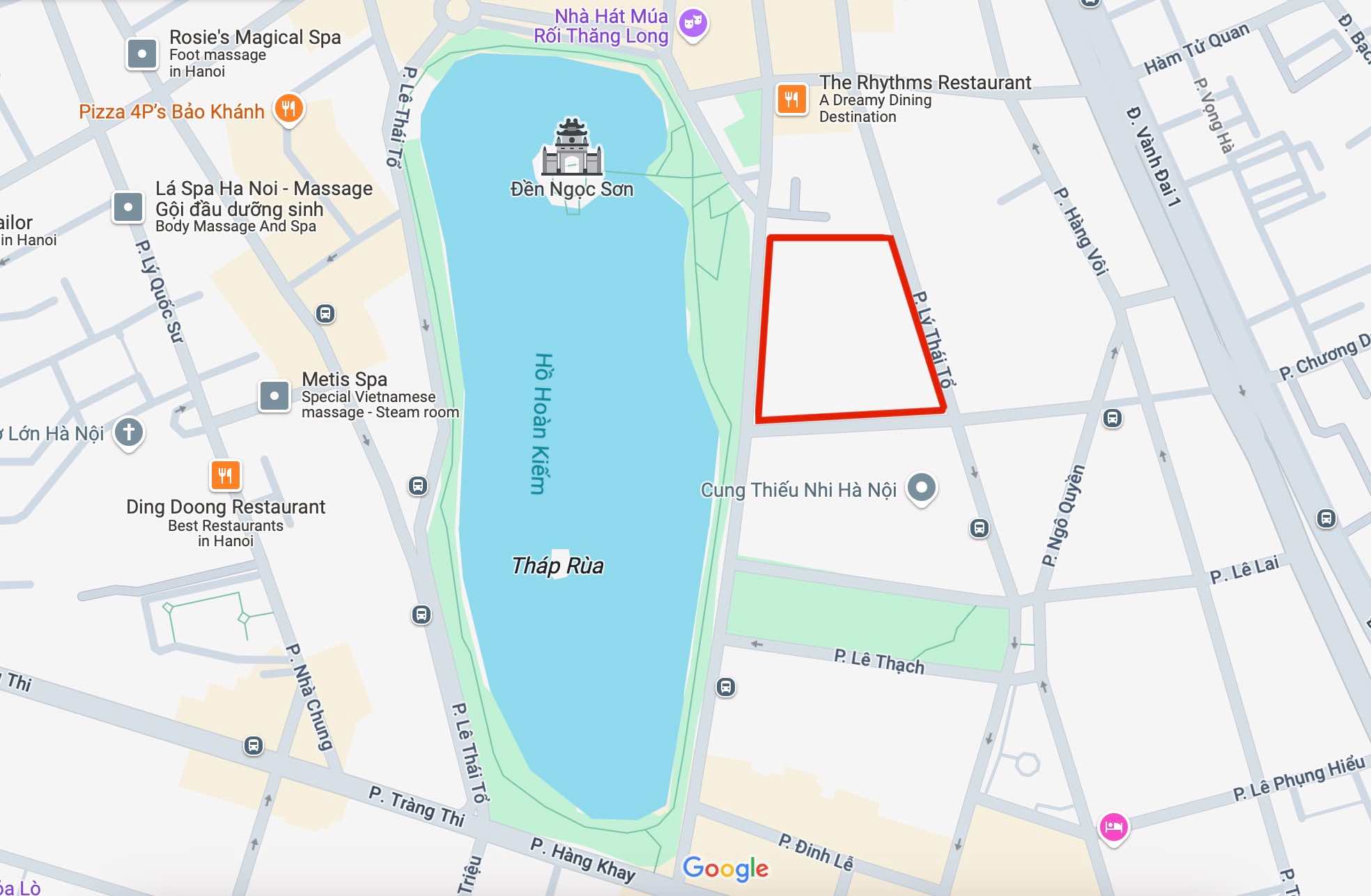 The land planned to build a public space east of Hoan Kiem Lake is over 20,000m2. Graphics: Khanh An