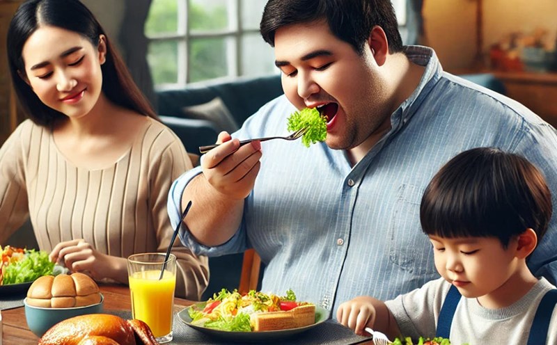 Men tend to gain weight after marriage, especially after their wives give birth. Photo created by AI