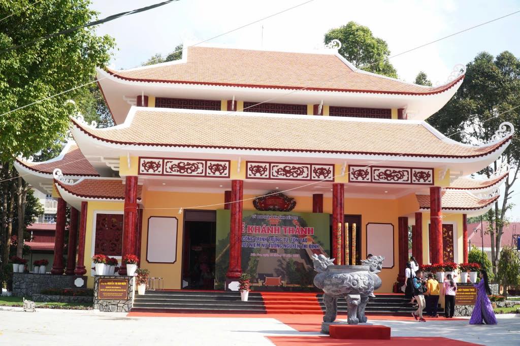 Cong trinh trung tu, ton tao Khu luu niem Nu tuong Nguyen Thi Dinh tai ap Phong Dien, xa Luong Hoa khanh thanh ngay 16.1.2025. Anh: Thanh Nhan