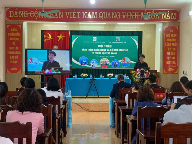 The workshop "Start-up and Innovation Journey from High School" was held in Hai Duong province. Photo: Mai Huong