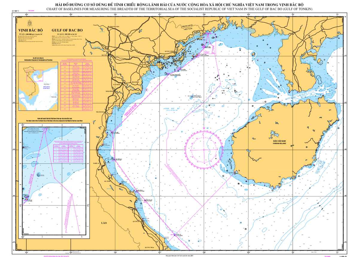 The basic route map is used to calculate Vietnam's territorial extent in the Gulf of Tonkin. Source: Ministry of Foreign Affairs/UN