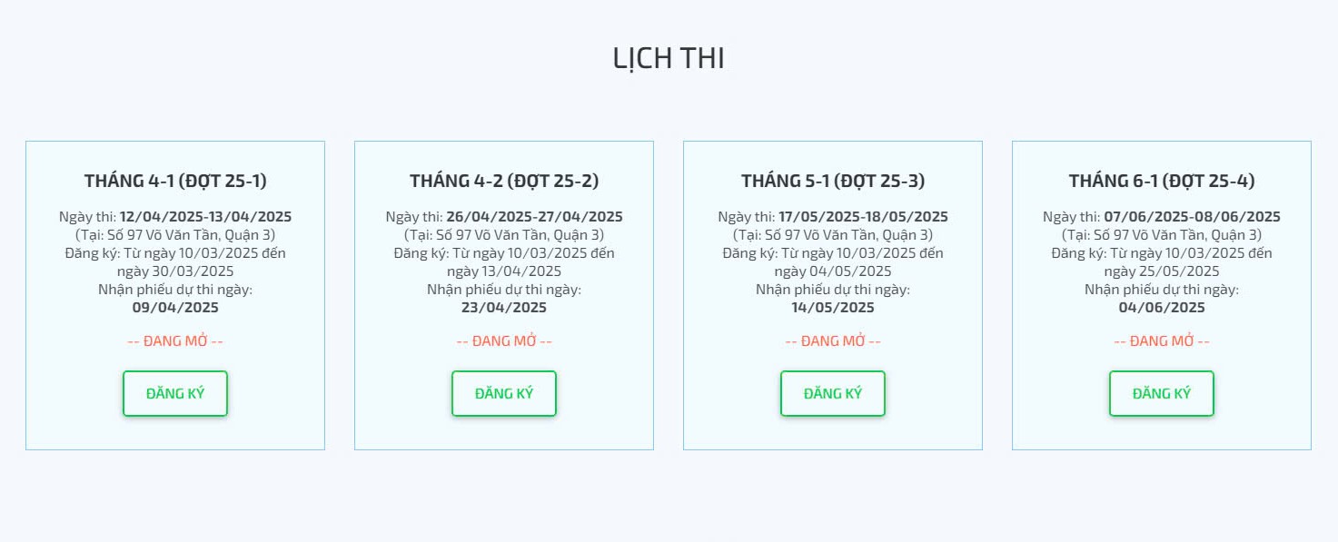 Lich thi V-SAT cua Truong dai hoc Mo TPHCM. Anh: Nha truong