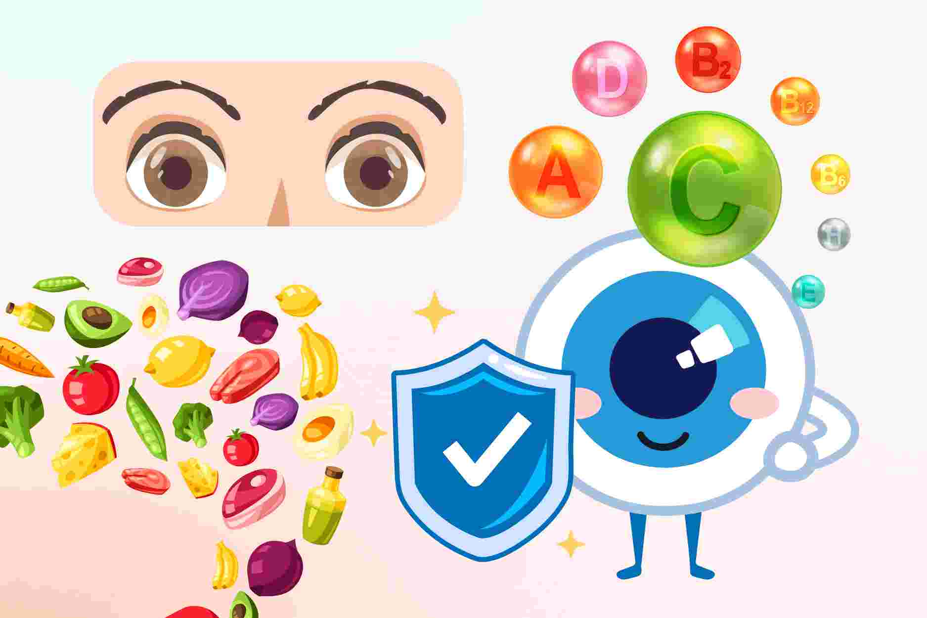 6 golden nutrients for healthy eyes. Graphics: Dinh Dinh