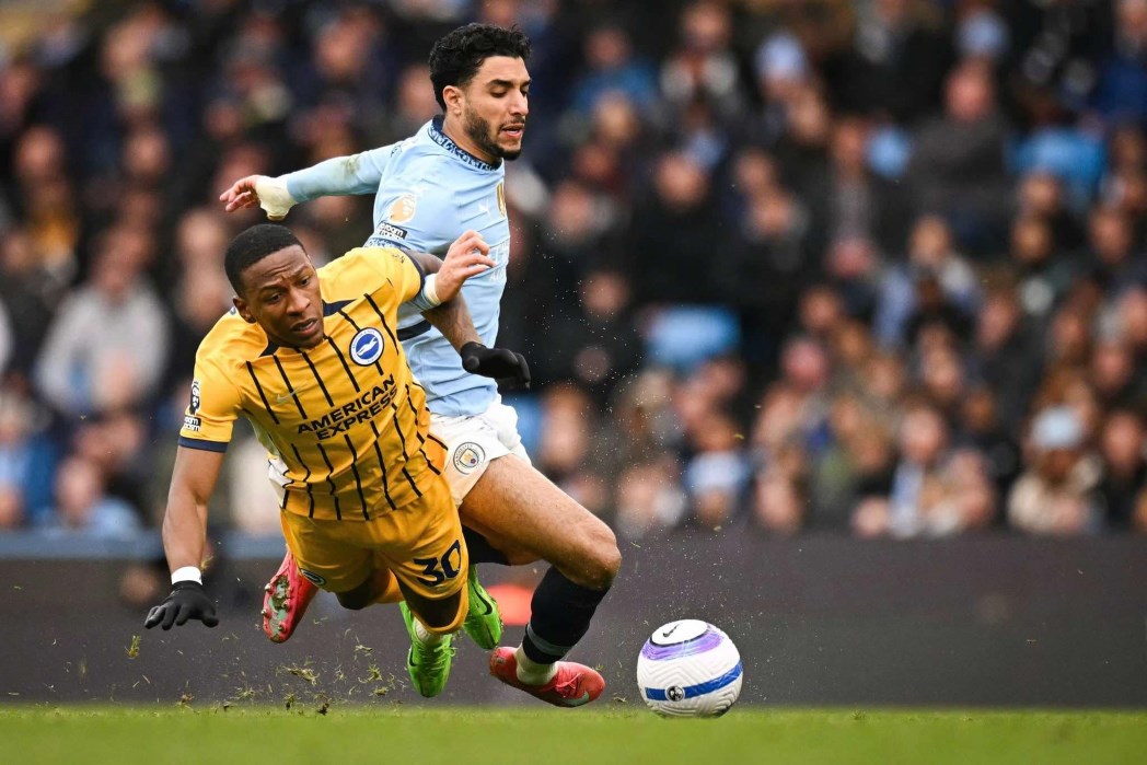 Man City shared points with Brighton at the Etihad. Photo: AFP
