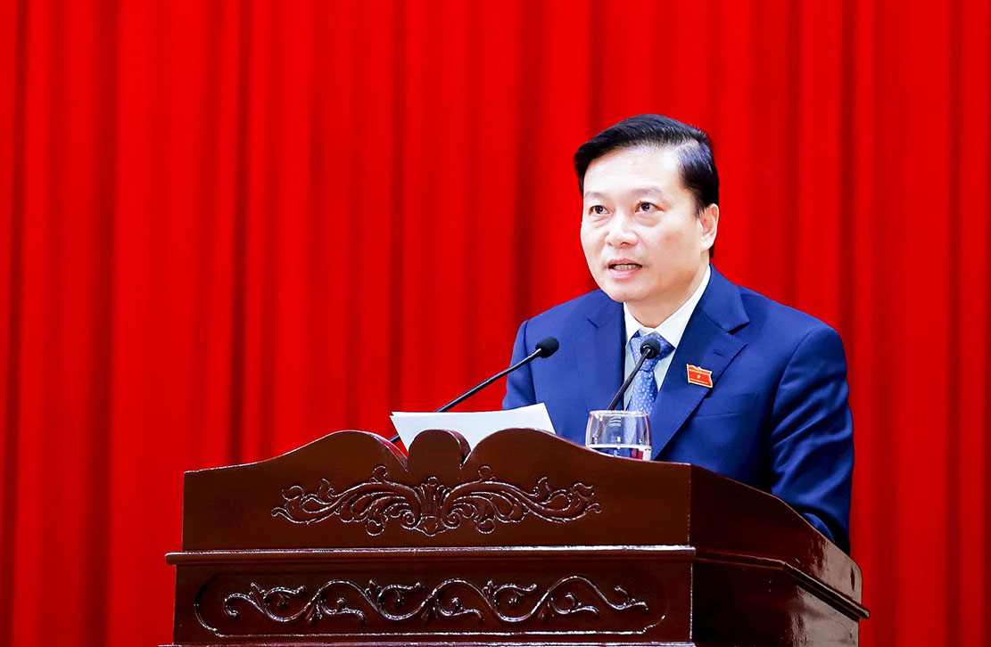 Chairman of Nghe An Provincial People's Committee Le Hong Vinh requested that Project 06 when the district level is abolished, not be delayed. Photo: Ngoc Anh