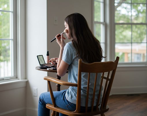 girls should research carefully and choose the right cosmetic before using. Photo: AI - Dat