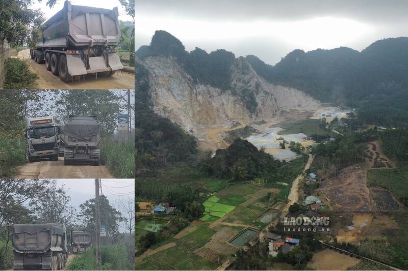 People are worried about living near a series of quarries in Tan Thanh commune. Photo: Lam Thanh