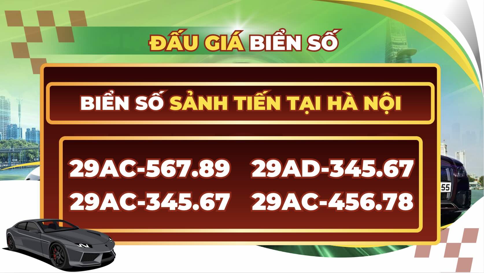 Revealing a series of super-huge progressive license plates in Hanoi