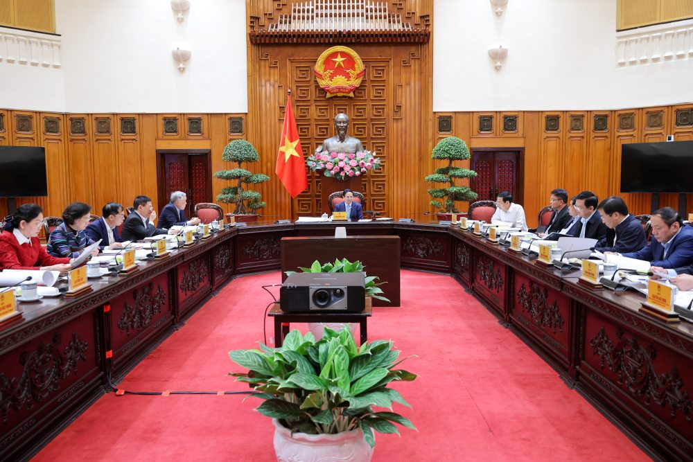 The Government Party Committee discussed the merger, reorganization and reorganization of administrative units at all levels, on March 5, 2025. Photo: VGP/Nhat Bac