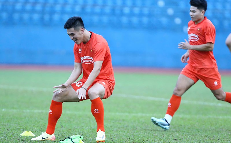 Striker Tien Linh of the Vietnam team is a player with great luck scoring against the Cambodian team. Photo: Thanh Vu