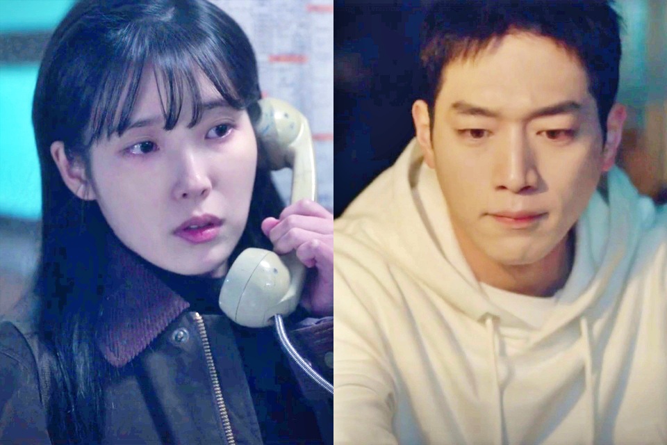 Actors IU, Seo Kang Joon. Photo cut from episode 8 of "When Life Is for You", and episode 8 of "Youth Project"