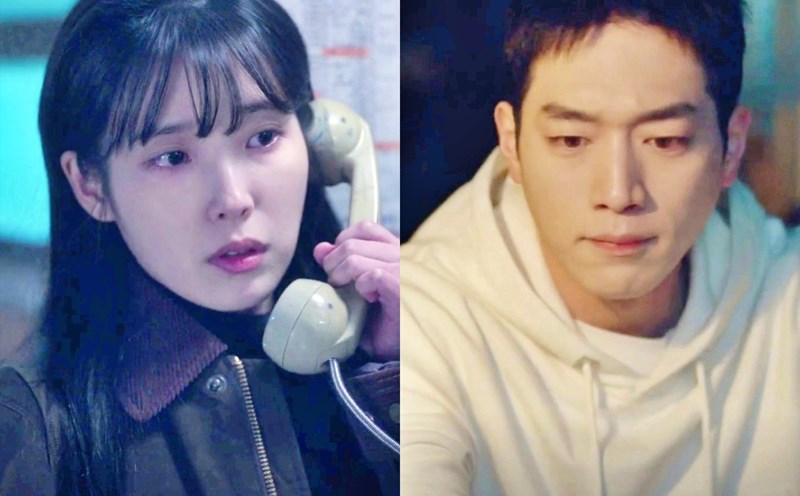 Actors IU, Seo Kang Joon. Photo cut from episode 8 of "When Life Is for You", and episode 8 of "Youth Project"