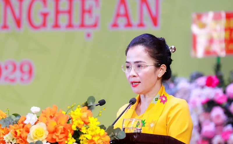 Ms. Vo Thi Minh Sinh - Chairwoman of the Provincial Fatherland Front Committee holds the position of Deputy Secretary of the Nghe An Provincial Party Committee. Photo: Ngoc Anh