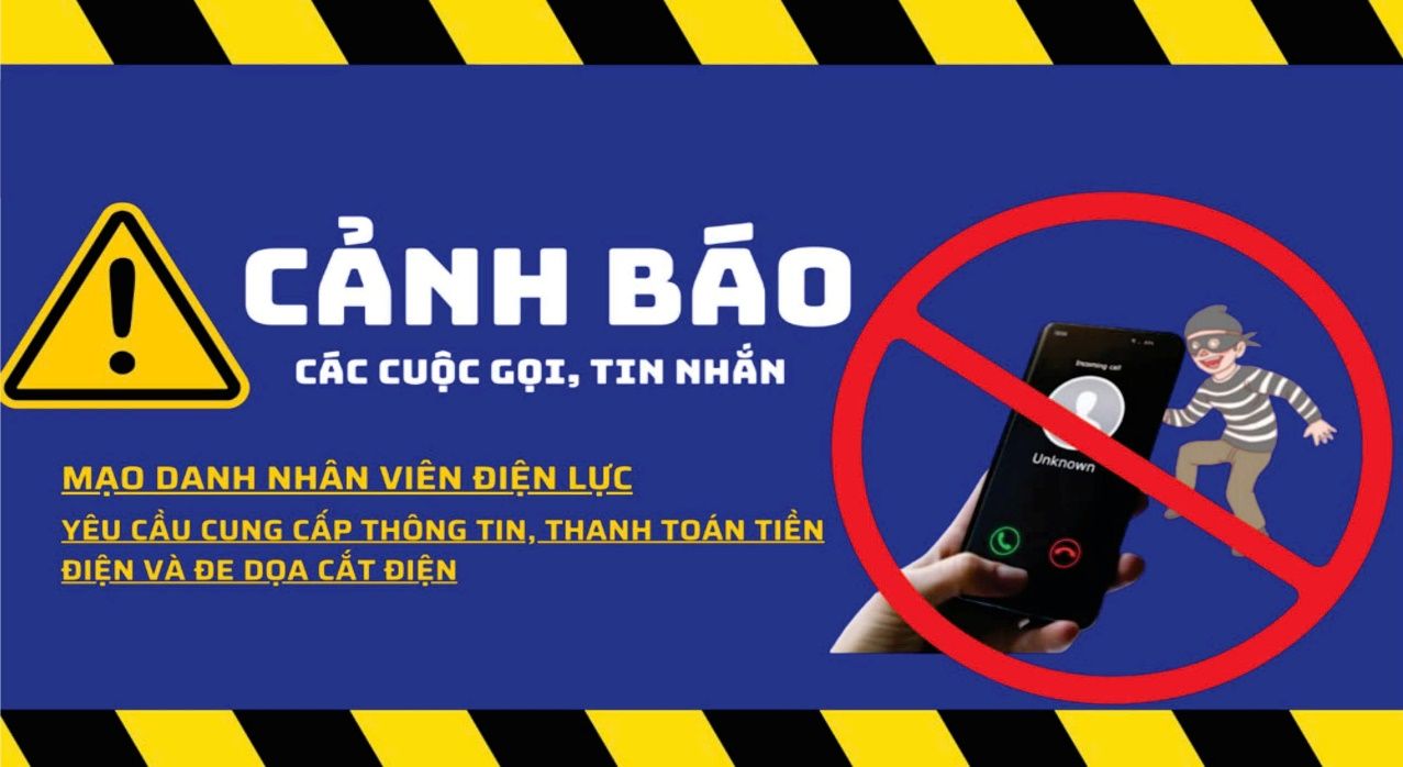 Tổng Công ty Điện lực Miền Nam cảnh báo tái diễn tình trạng giả danh ngành điện để lửa đảo. Ảnh đồ họa: EVNSPC