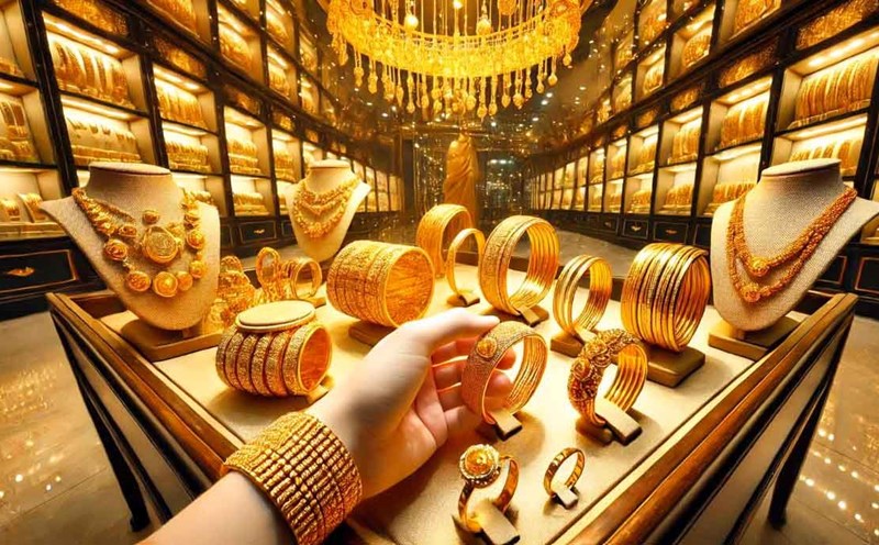 Gold prices are anchored high amid geopolitical and economic concerns, investors continue to seek safe havens. Illustrative photo: Phan Anh