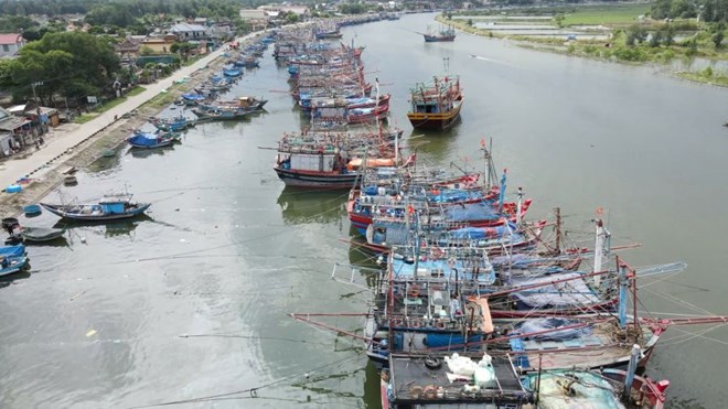 Due to the lack of workers going to sea, many fishing boats in Quang Tri province have to lie ashore. Photo: Hung Tho