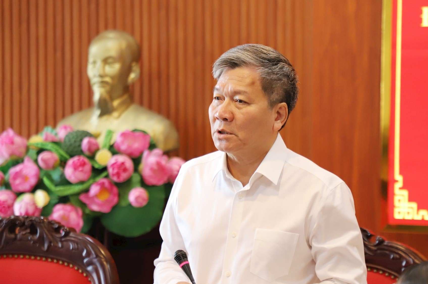 ong Nguyen Van Hoi, Uy vien Uy ban Kiem tra Trung uong, Pho Doan Kiem tra phat bieu. Anh: Phan Tuan