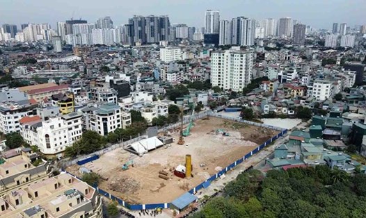 Khu nhà ở xã hội tại ô đất NO1 khu đô thị Hạ Đình (Hà Nội) vừa khởi công. Ảnh: Cao Nguyên