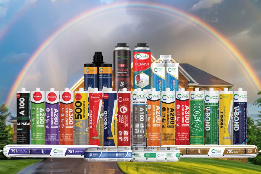Cac dong san pham Keo Silicone da dang, chat luong cua VCC. Anh: NVCC