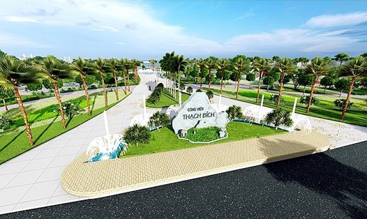 Phối cảnh dự án công viên cây xanh Thạch Bích. Ảnh: UBND TP Quảng Ngãi.