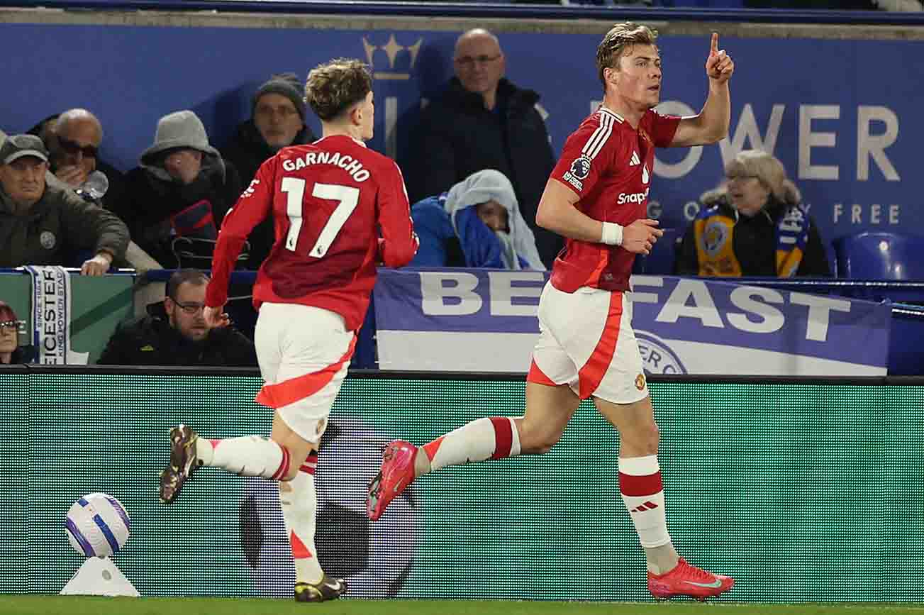 Both Garnacho and Hojlund scored against Leicester to end the dry period of goals. Photo: AFP