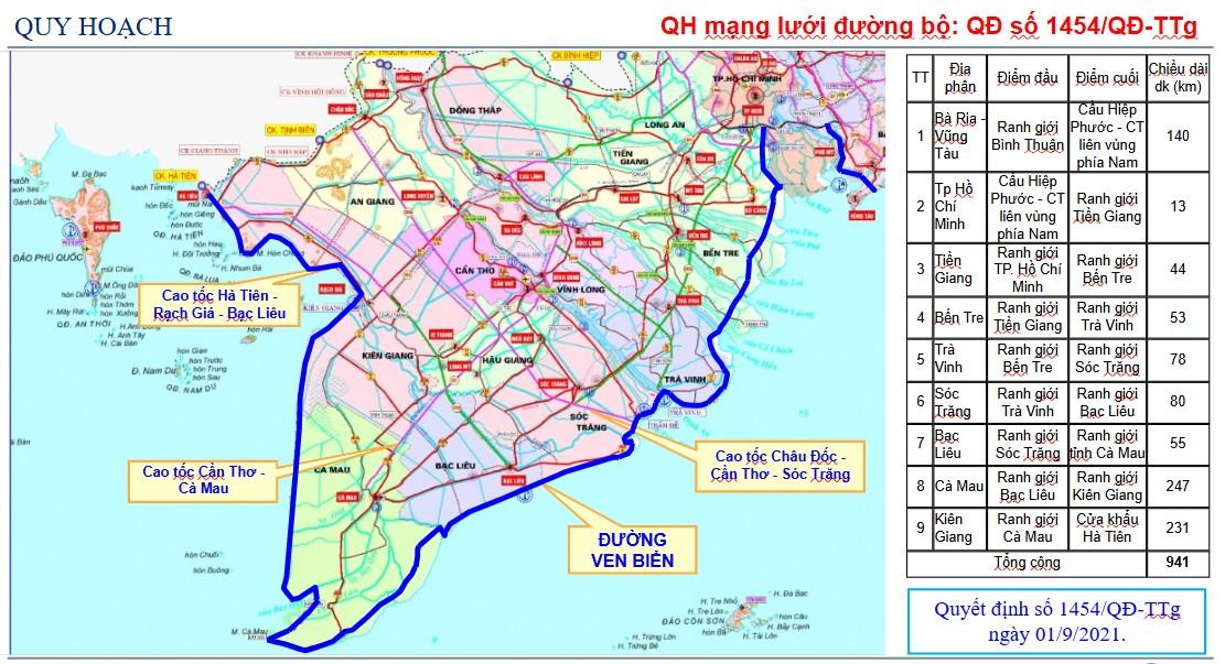 Tuyến đường ven biển phía Nam theo quy hoạch.  Ảnh: Sở giao thông công chánh TPHCM