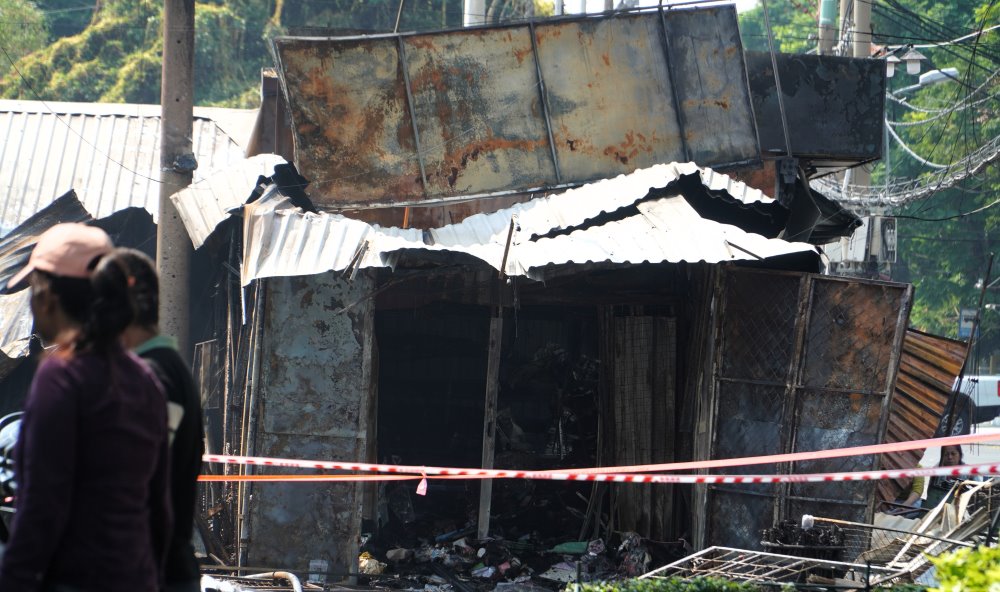 The desolate scene at Thanh Da market after the big fire